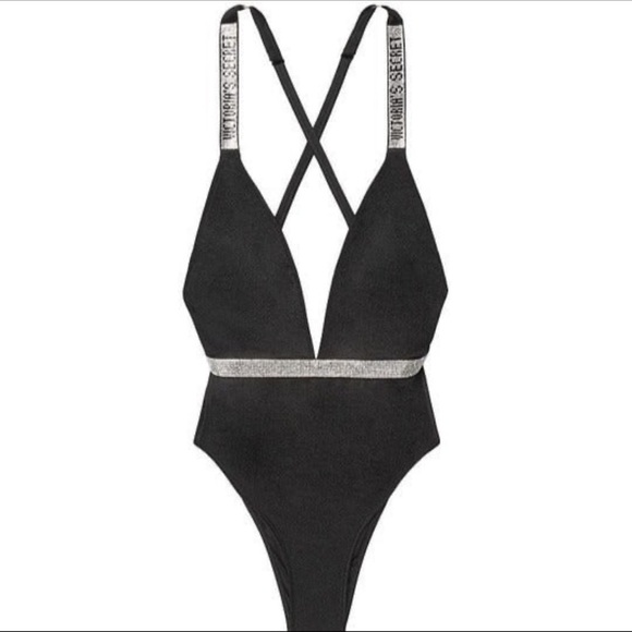 VICTORIA SECRET Swim Shine
Strap Plunge One-Piece Swimsuit
Large Bling $99 - Picture 2 of 6